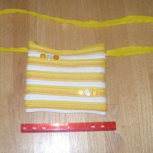 Authentic Tarte Yellow & White "Zippers" Cross Body Bag
